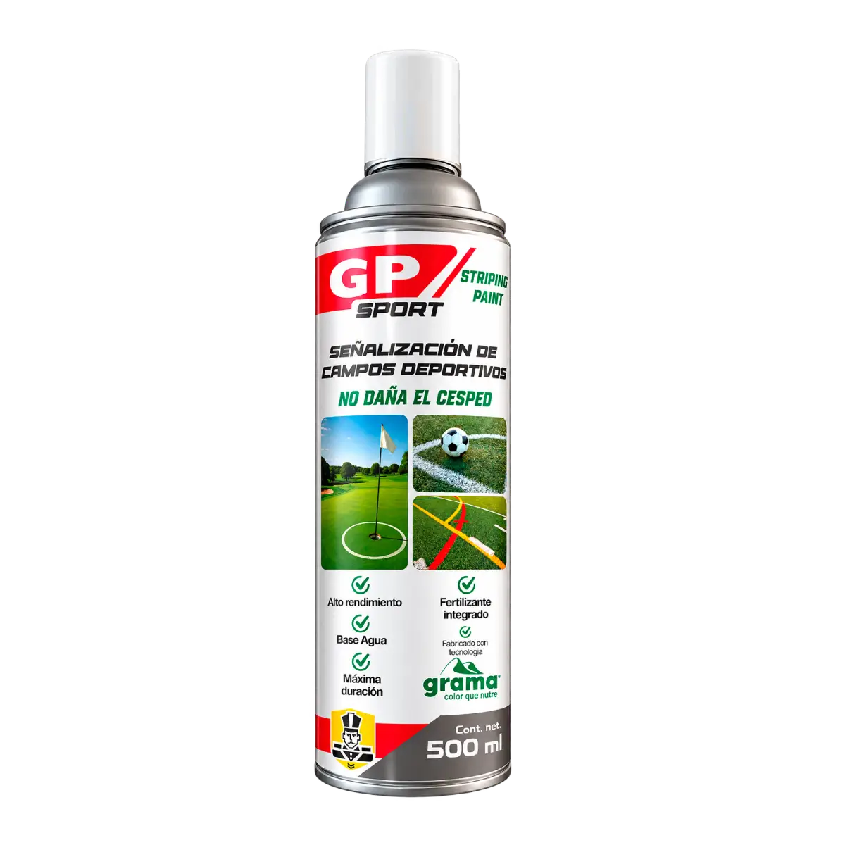 GP Pintarrayas Aerosol – Pintura para Césped GP Pintarrayas aerosol, pintura para césped y marcaje de campos deportivos